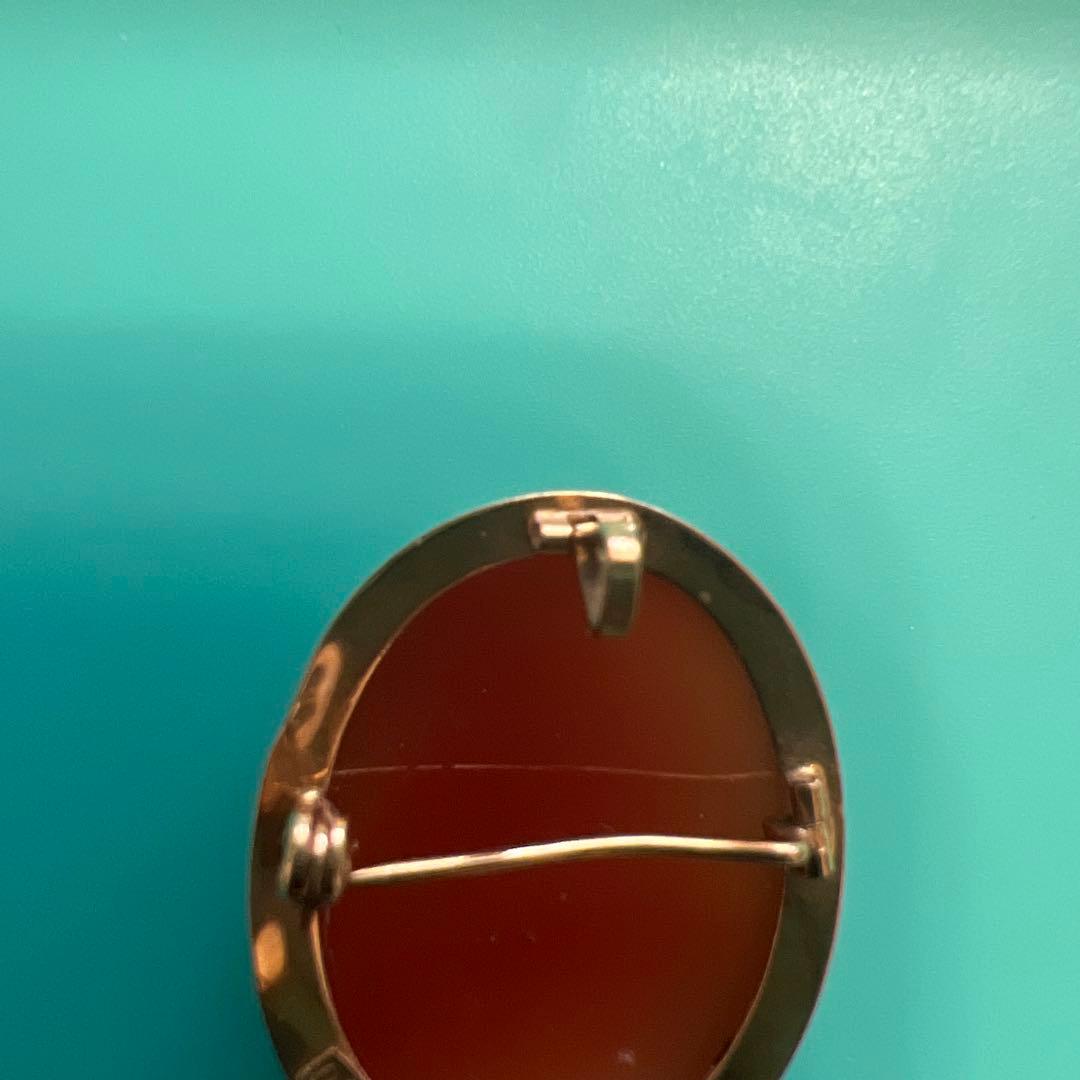 カメオシェルブローチ ペンダントヘッド　女性の横顔　18k部分有り