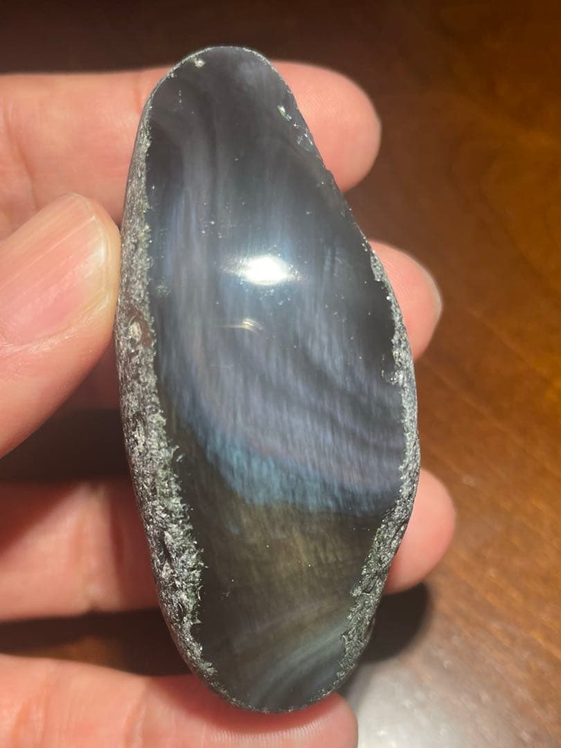 研磨品　十勝石玲瓏　複合色レインボーオブシディアン