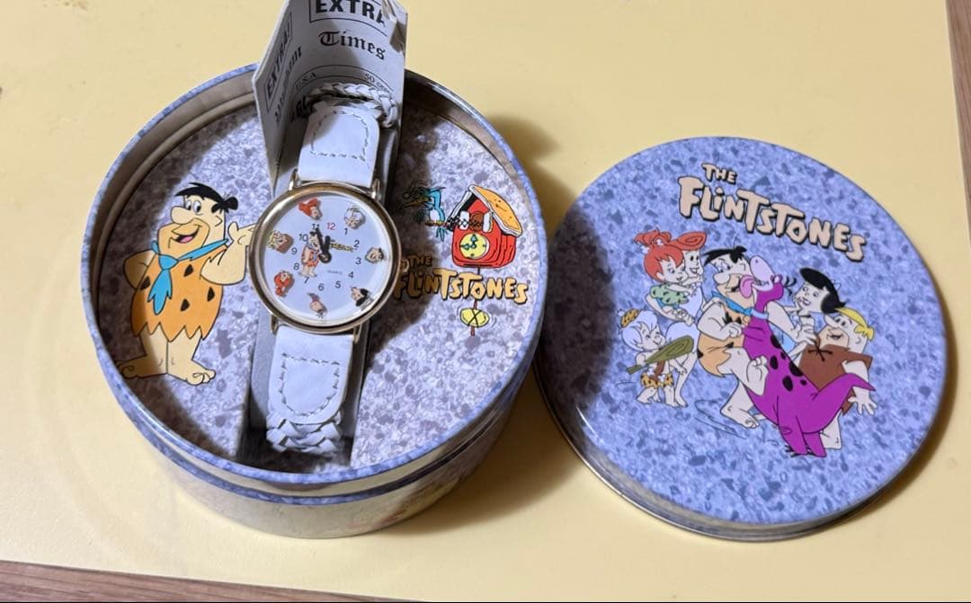 フリントストーン 時計 ホワイトレザー