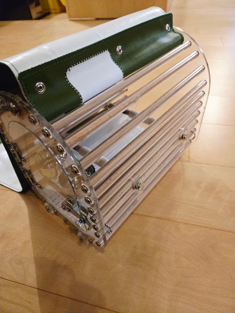 LITTLE BUDDY クリア小型インコ用 ケージ キャリー グリーン