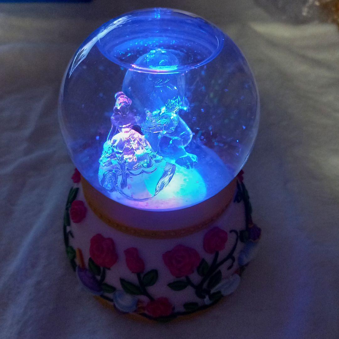 【動作確認済】美女と野獣　スノードーム　陶器　オルゴール　廃盤品　ディズニー