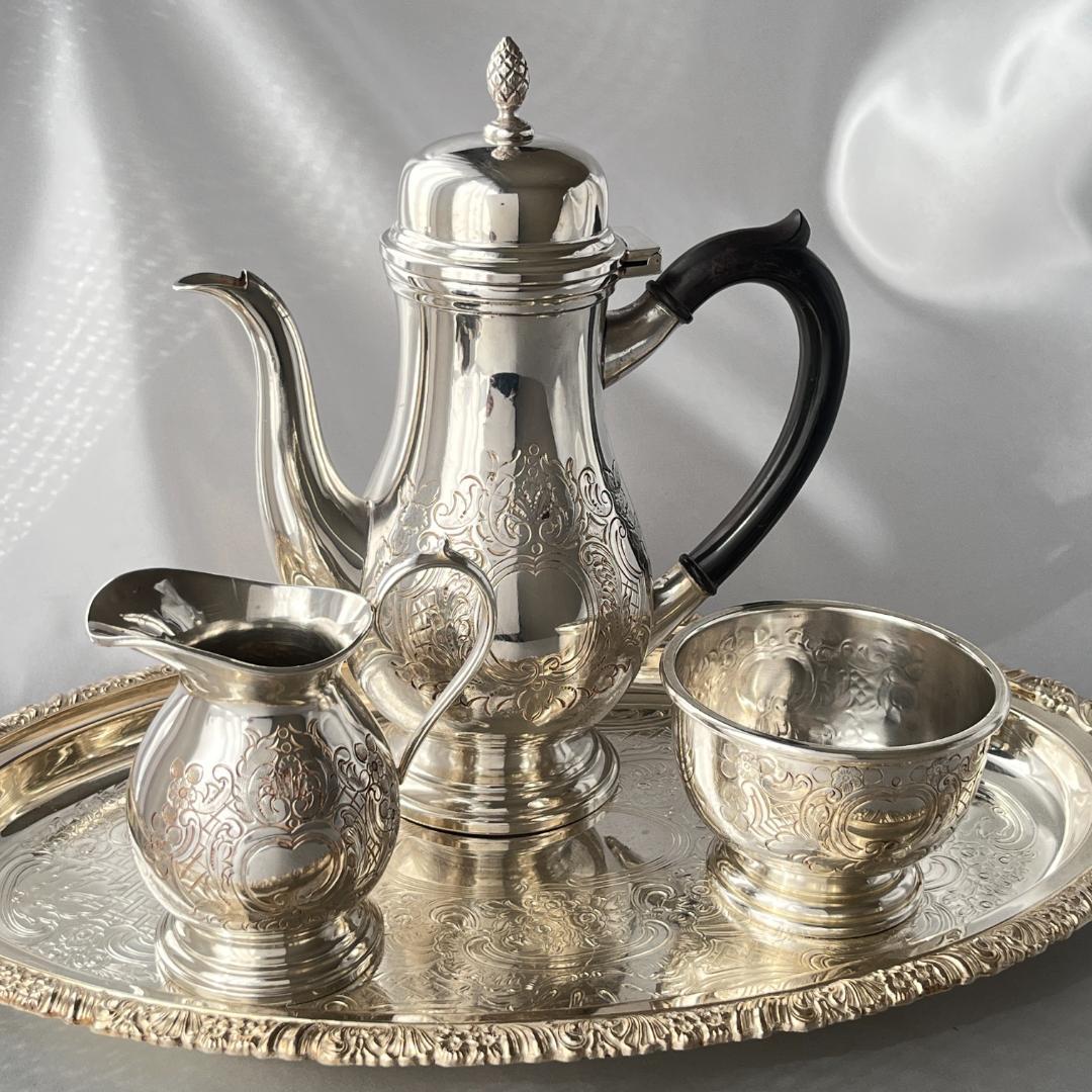 【Barker & Ellis】 コーヒーセット【シルバープレート】バチェラー