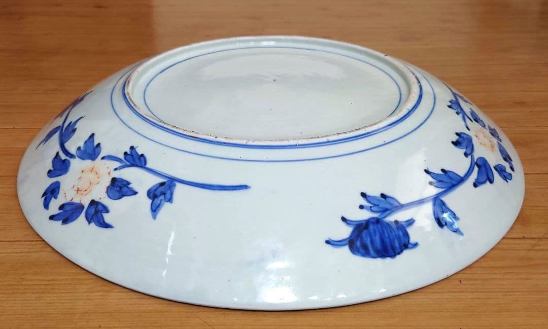 新春特価⚫希少特大皿⚫古伊万里色絵松竹梅花唐子図大皿⚫直径約46.5cm大正時代