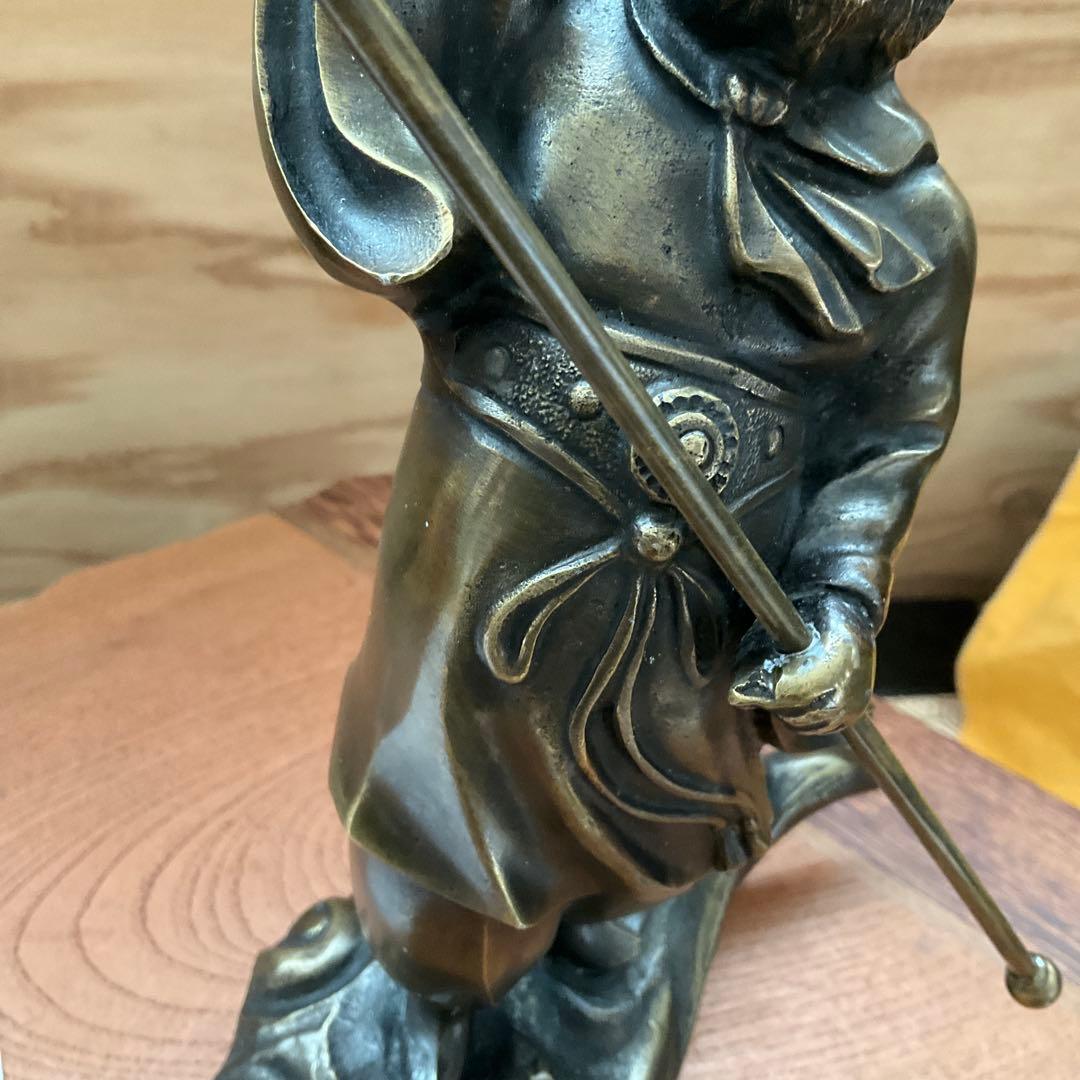 孫悟空　銅像　置物　孫悟空　縁起物　1.88kg 村田宏 作　共箱あり