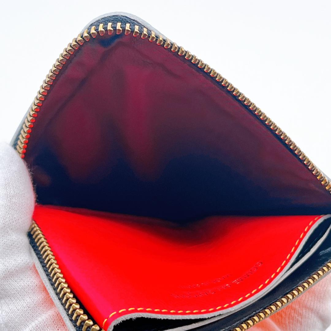 新品 コムデギャルソン レザー L字ファスナー ケース オレンジ イエロー