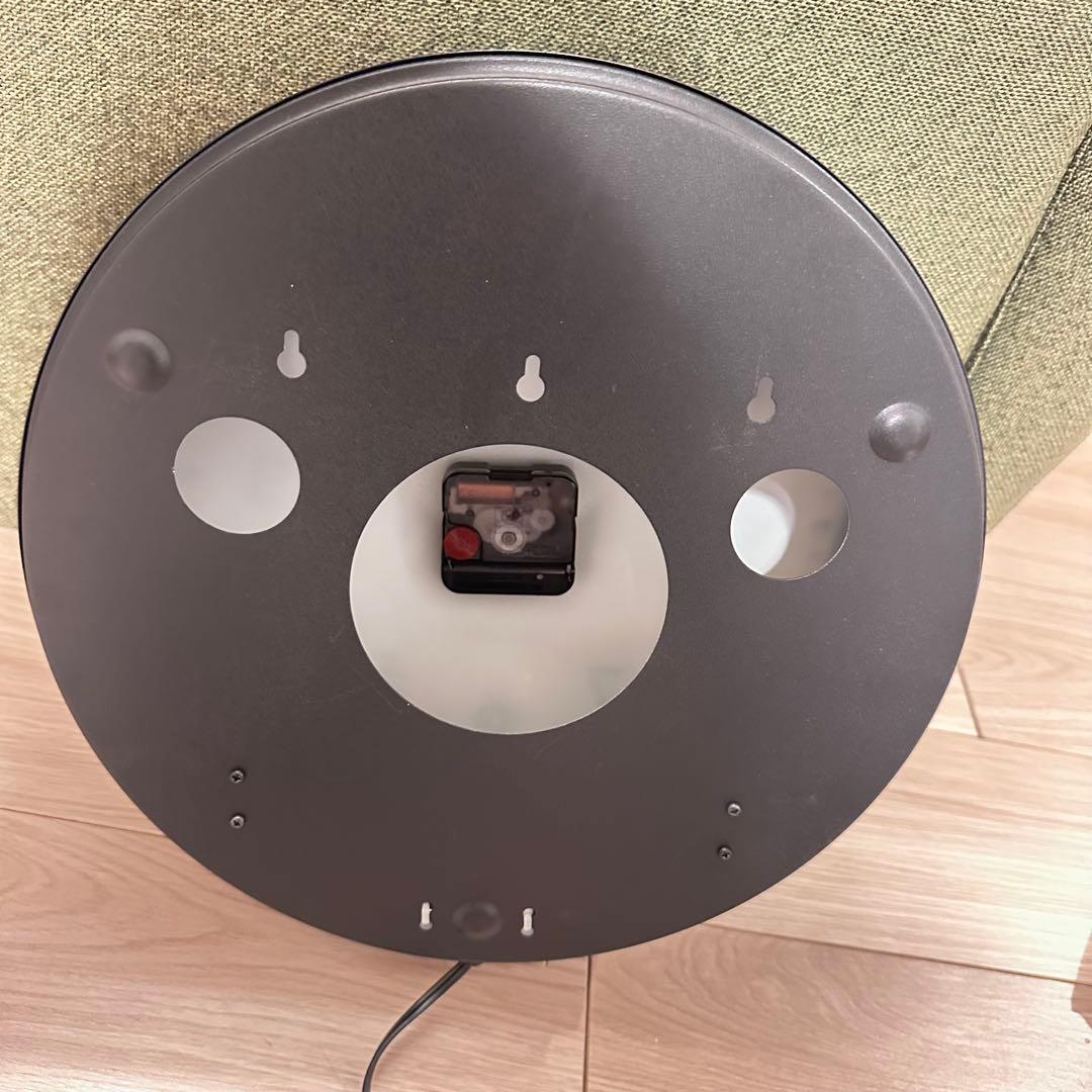 美品【廃盤商品】インターフォルム　壁掛け時計　ブラック黒　ライト　照明付き