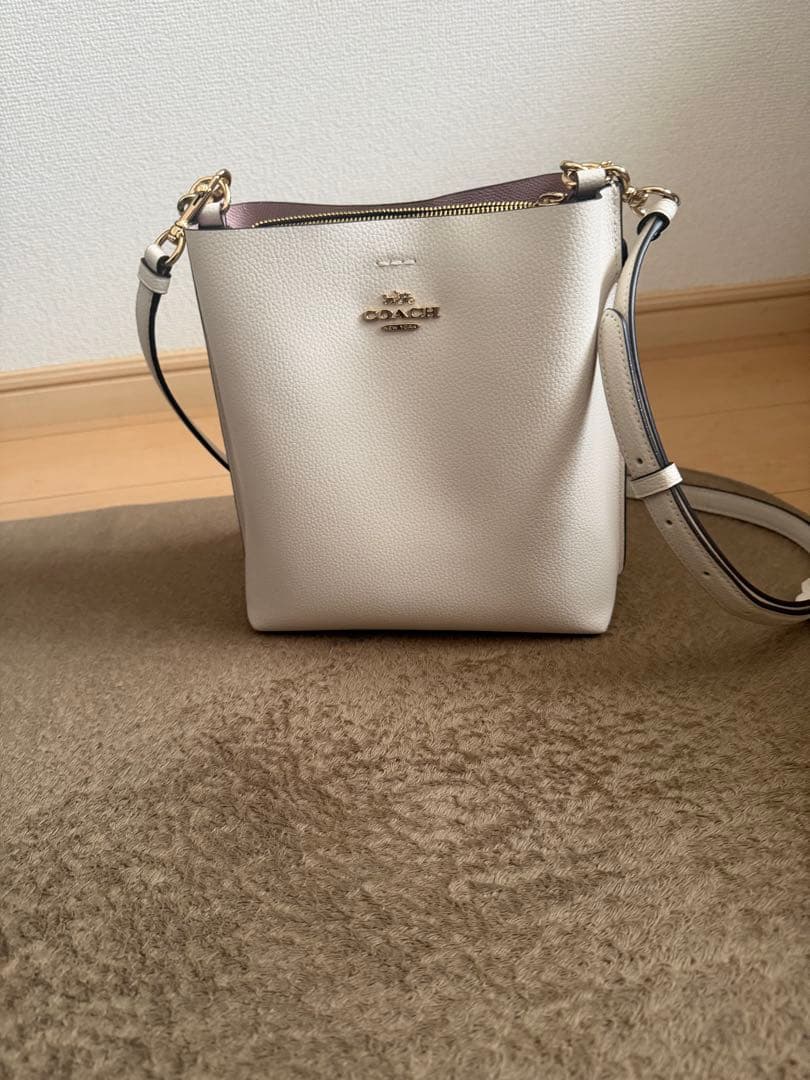 COACH ホワイト レザー ショルダー ハンド バッグ