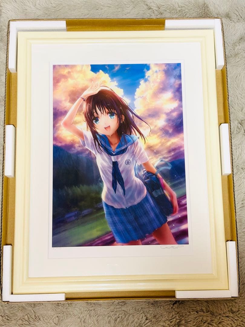 ごとP 版画「雨過天晴」4/10 アールビバン　直筆サイン入り　ミクスドメディア