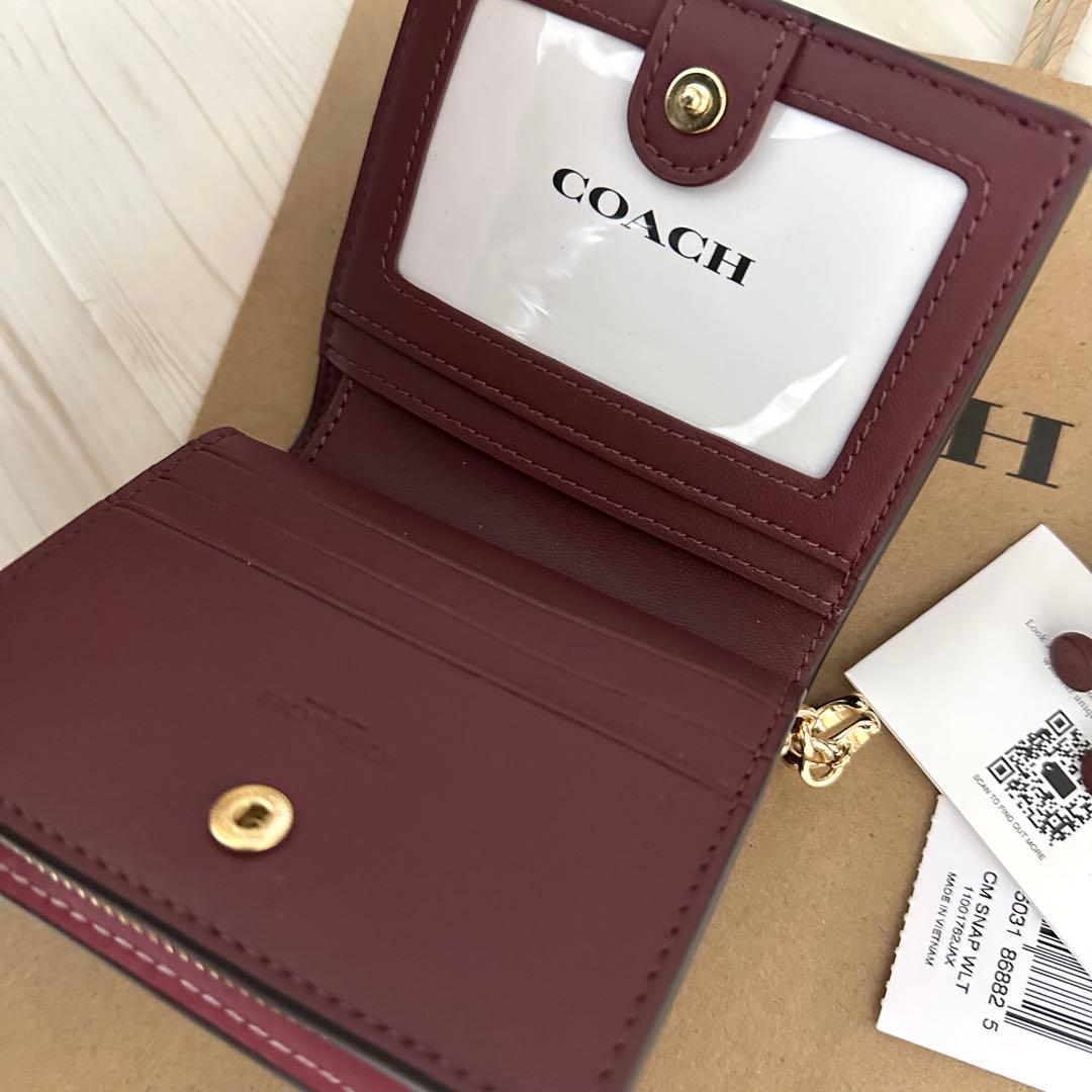 COACH コーチ　折り財布　ピンク　二つ折り財布 COACH柄