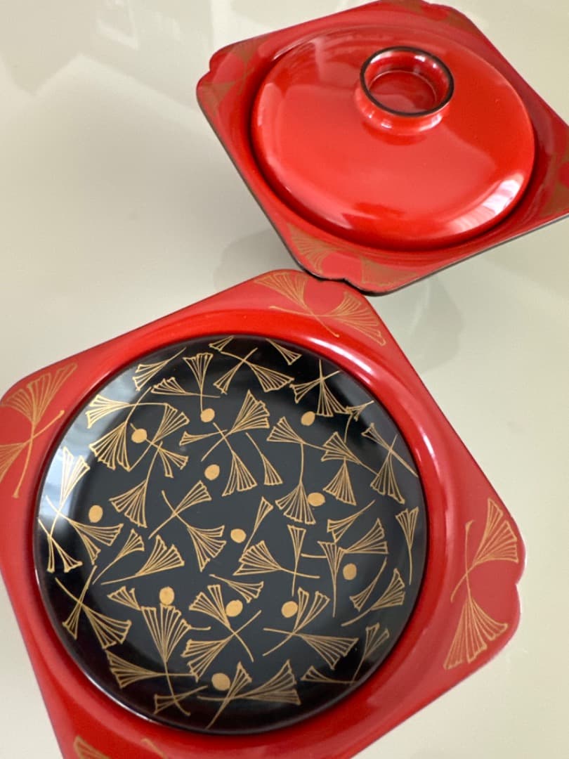 十客セット⭐️美品☆銀杏紋様蒔絵椀 祝膳用の金蒔絵の漆器 10客組 骨董 美術品