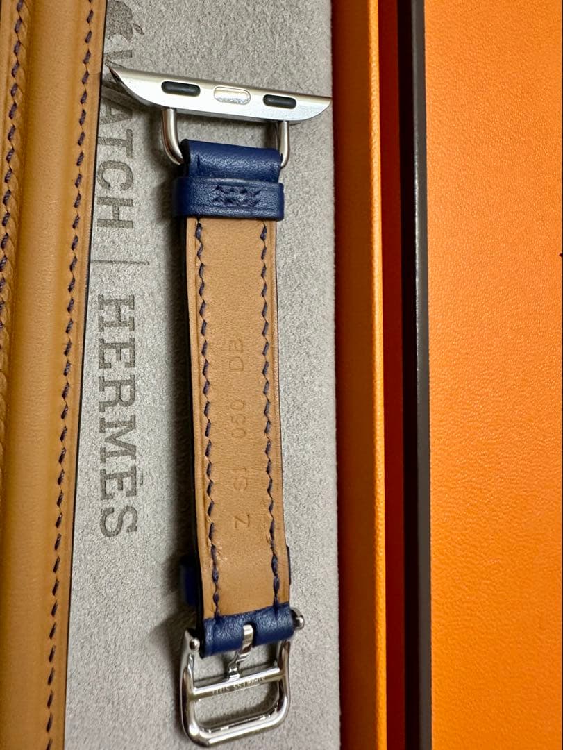 Hermes ブルー・サフィールアトラージュ・ドゥブルトゥールレザーストラップ