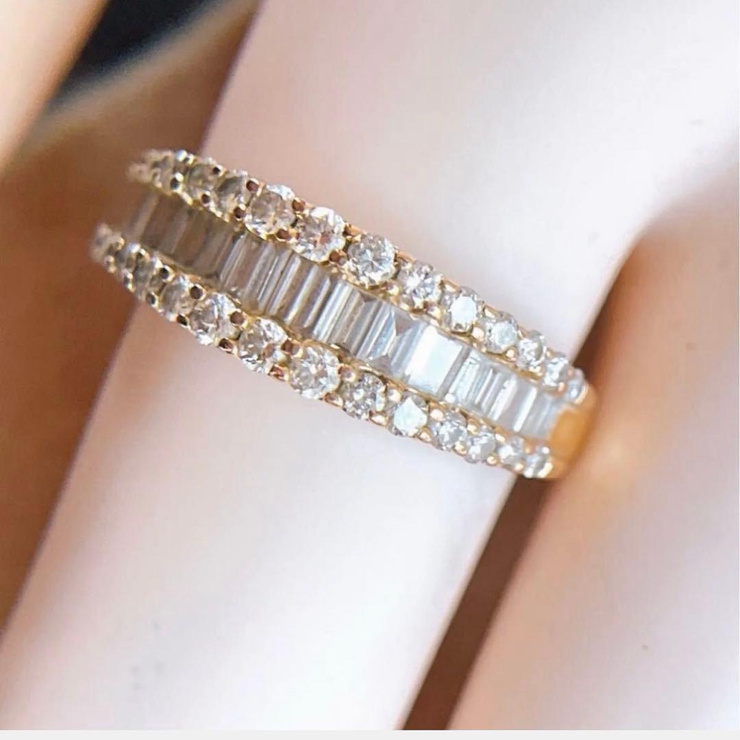 【4234】 K18PG 天然ダイヤモンド 1.00ct 11.5〜12号 鑑別