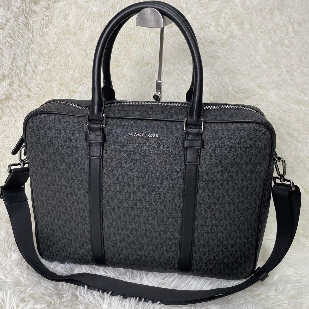 美品 MICHAEL KORS HUDSON コミューター ビジネスバッグ 黒