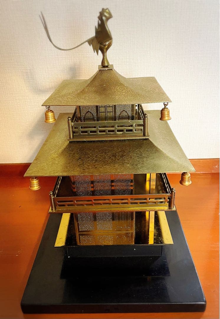 金閣寺模型 金色 金属製