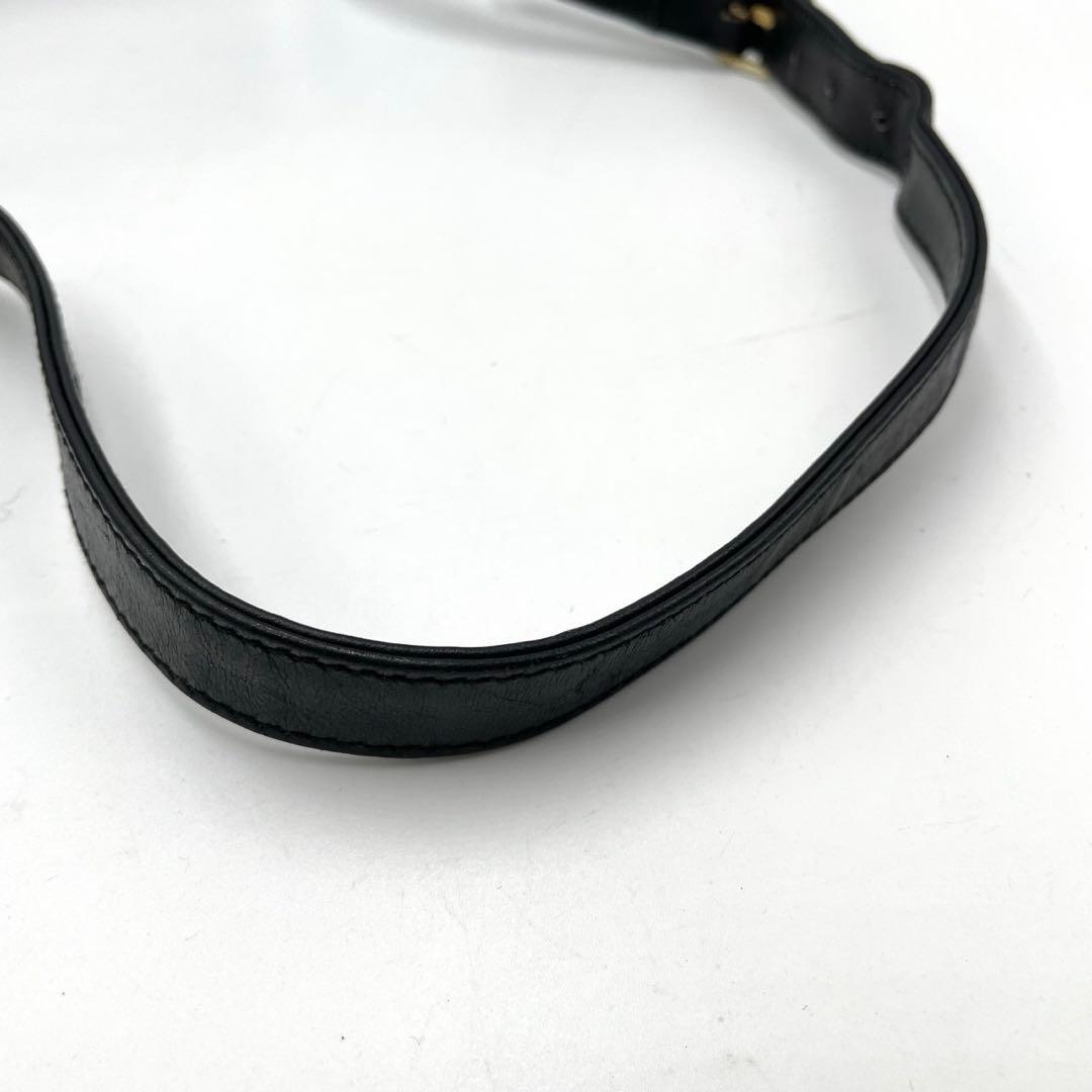 オールドグッチ ショルダーバック インターロッキング ロゴ ブラック レザー