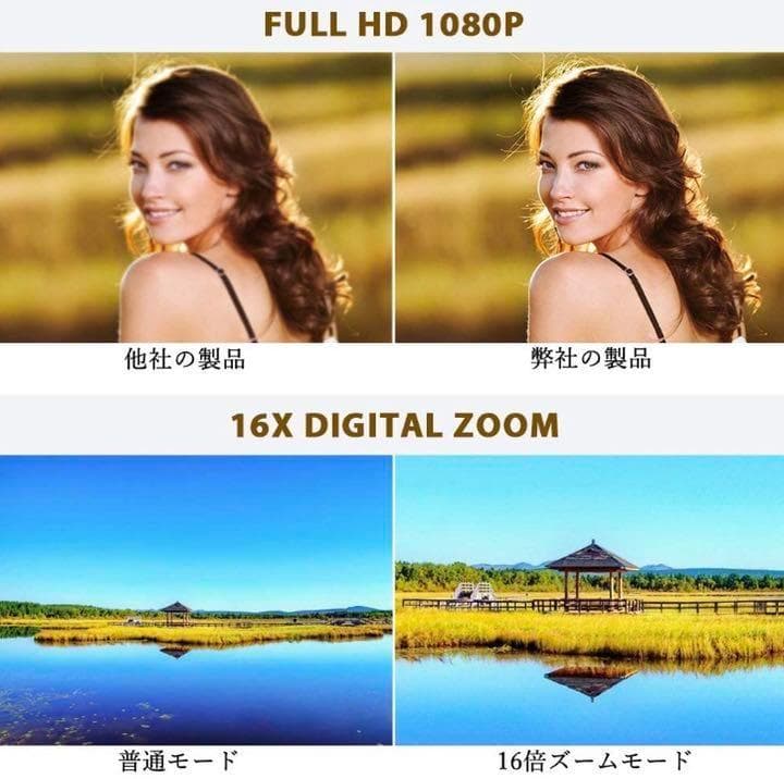 ❤高感度COMSセンサー搭載❣カメラライト内蔵で別途購入不要♪❤ビデオカメラ