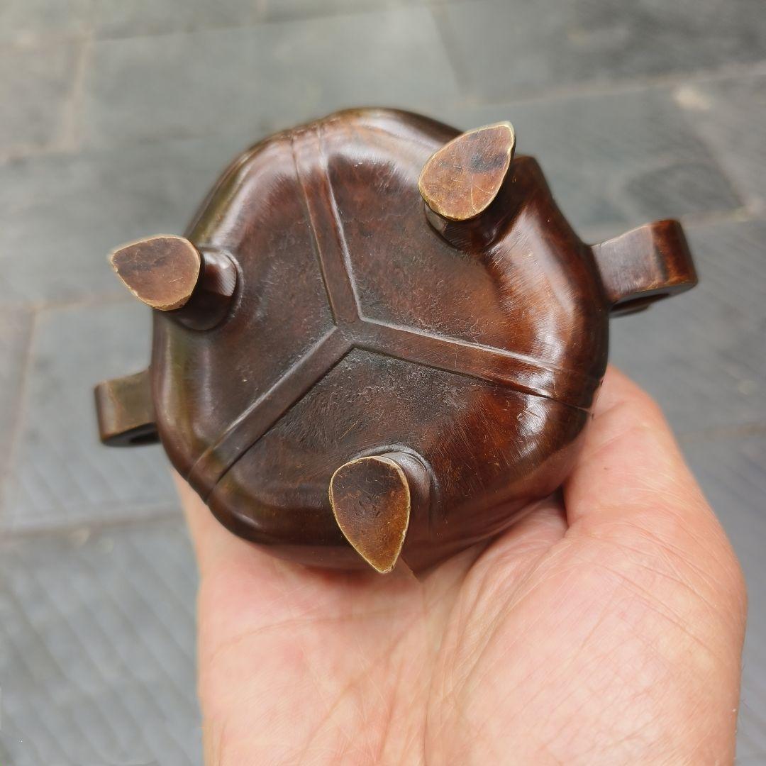 銅製 海棠薫香炉 香炉 檀香香炉 茶道沈香炉 香道具 装飾品 工芸品 置物