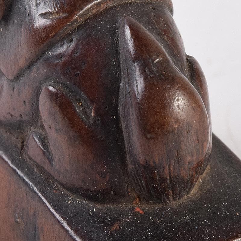 時代提げ物　黄楊木彫刻　犬　根付　M　R7617