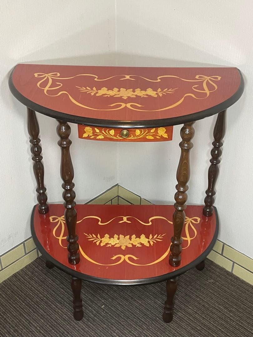 MADE in ITALY イタリア製 コンソール サイドテーブル 飾り棚 半月