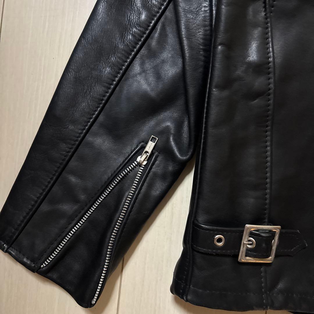 美品 SCHOOT ボアライナー付き レザー シングルライダース ブラック 34