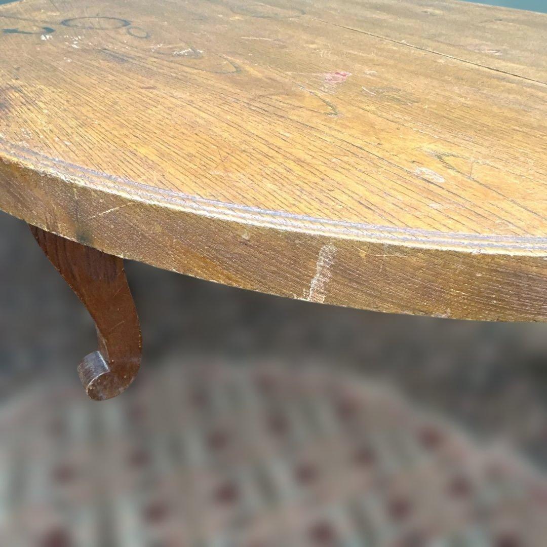 瞬間的お値下げ‼️ヴィンテージ　希少品　猫脚　ちゃぶ台❗️木製円形テーブル