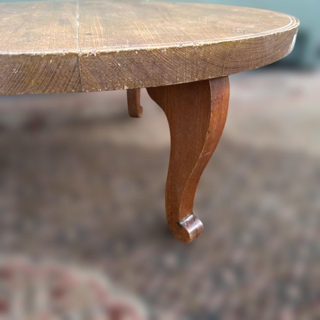 瞬間的お値下げ‼️ヴィンテージ　希少品　猫脚　ちゃぶ台❗️木製円形テーブル