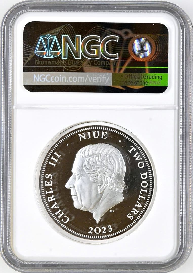 2023年 BNTA 2オンス プルーフ銀貨 NGC PF70 ウナとライオン