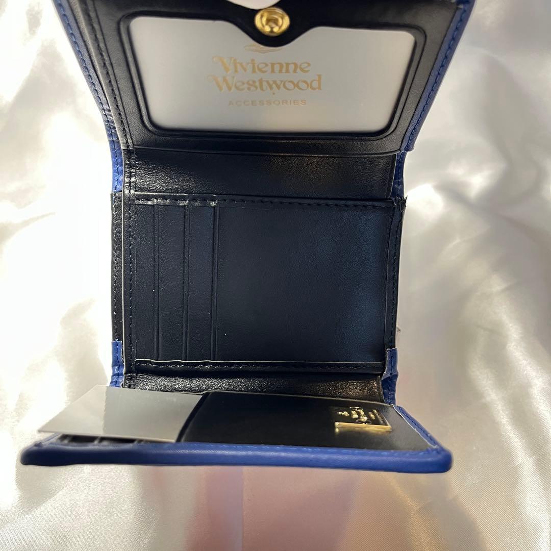 新品 Vivienne Westwood レッド青ライン 三つ折り財布