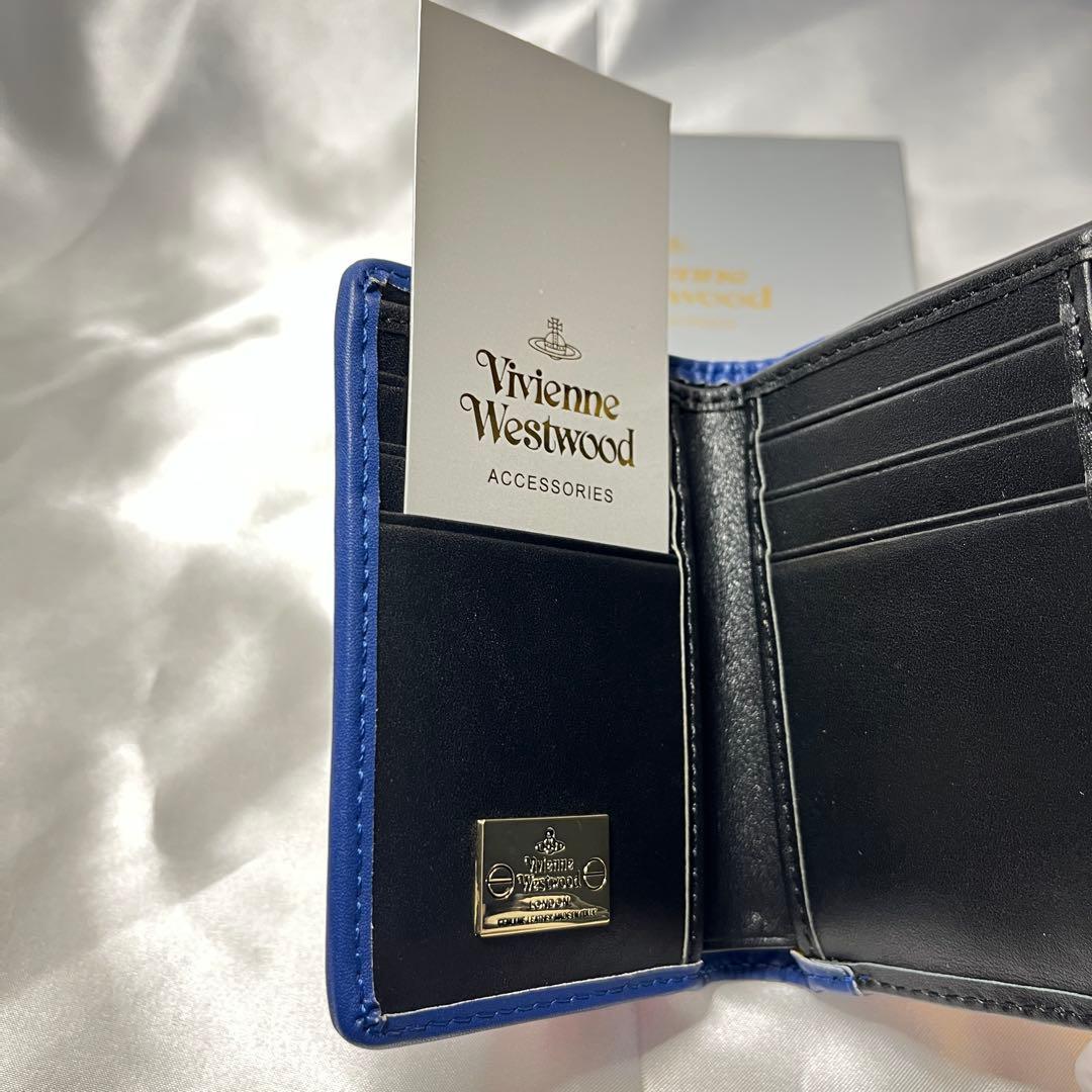 新品 Vivienne Westwood レッド青ライン 三つ折り財布
