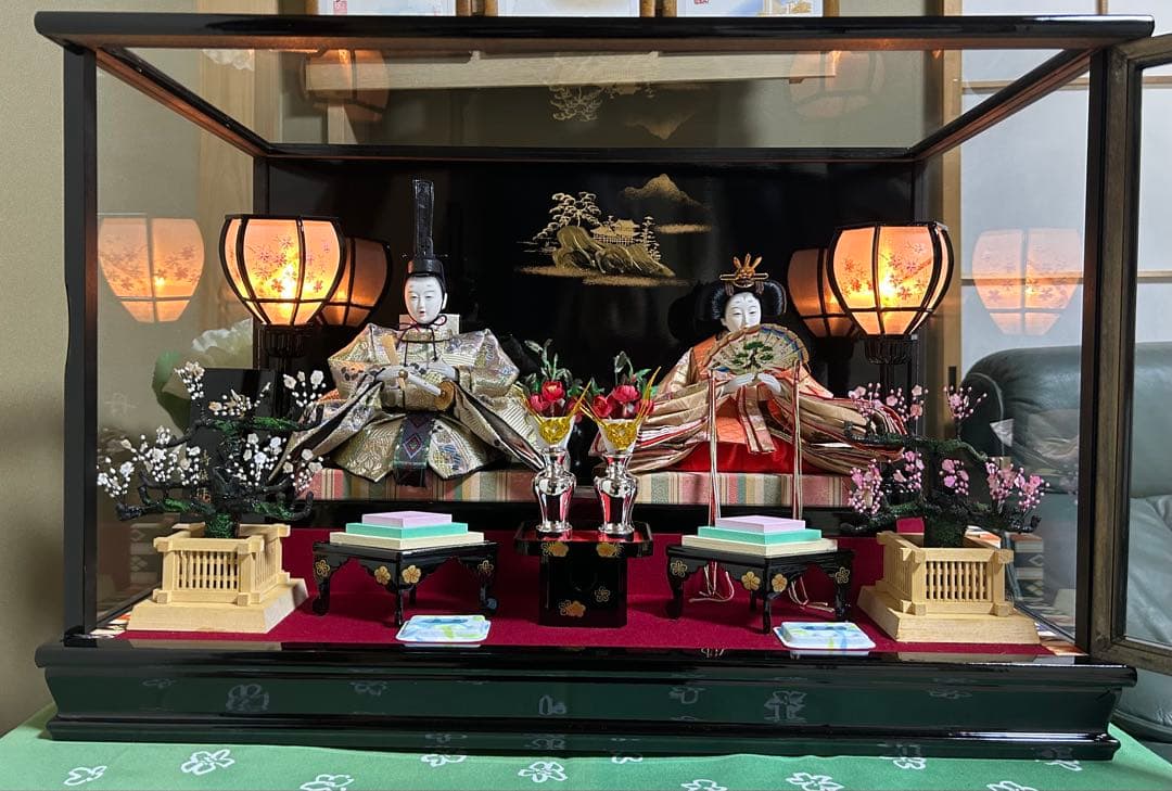 【美品】極上特選三月雛人形　親王飾り　壽誠作　『丹秀雛』　ガラスケース入り