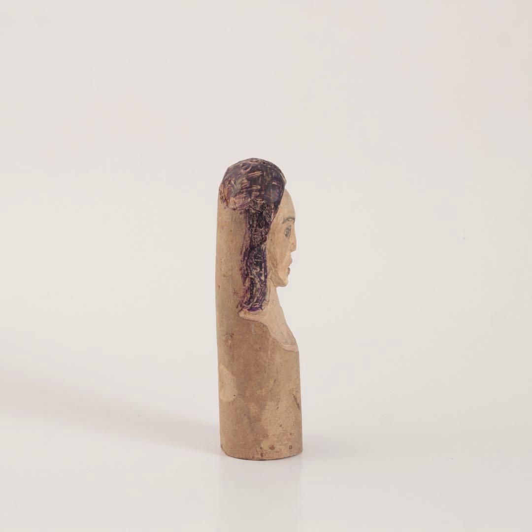 不思議な 木彫 人物像 No.3 古道具 アンティーク オブジェ