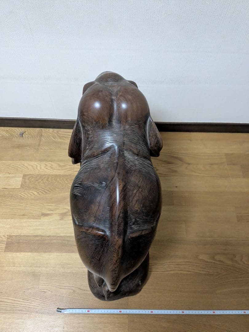 木製象の彫刻 高さ約60cm
