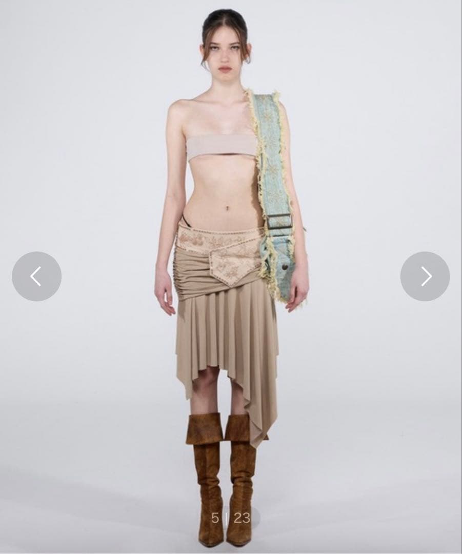 【sculptor】Beaded jersey skirt