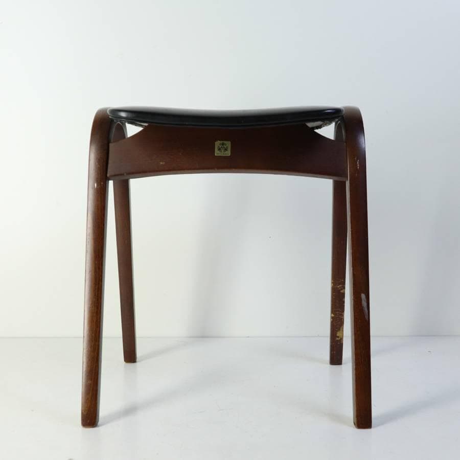 秋田木工 IDC大塚 No.202 剣持勇 スタッキングスツール 黒 PVC2