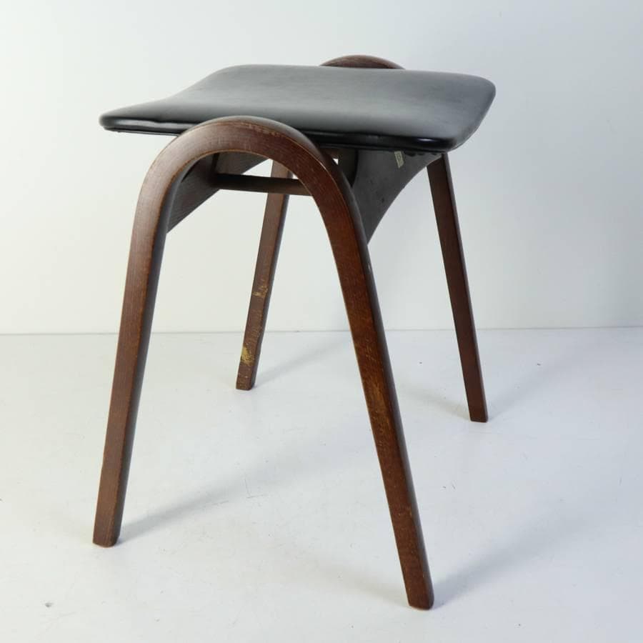 秋田木工 IDC大塚 No.202 剣持勇 スタッキングスツール 黒 PVC2