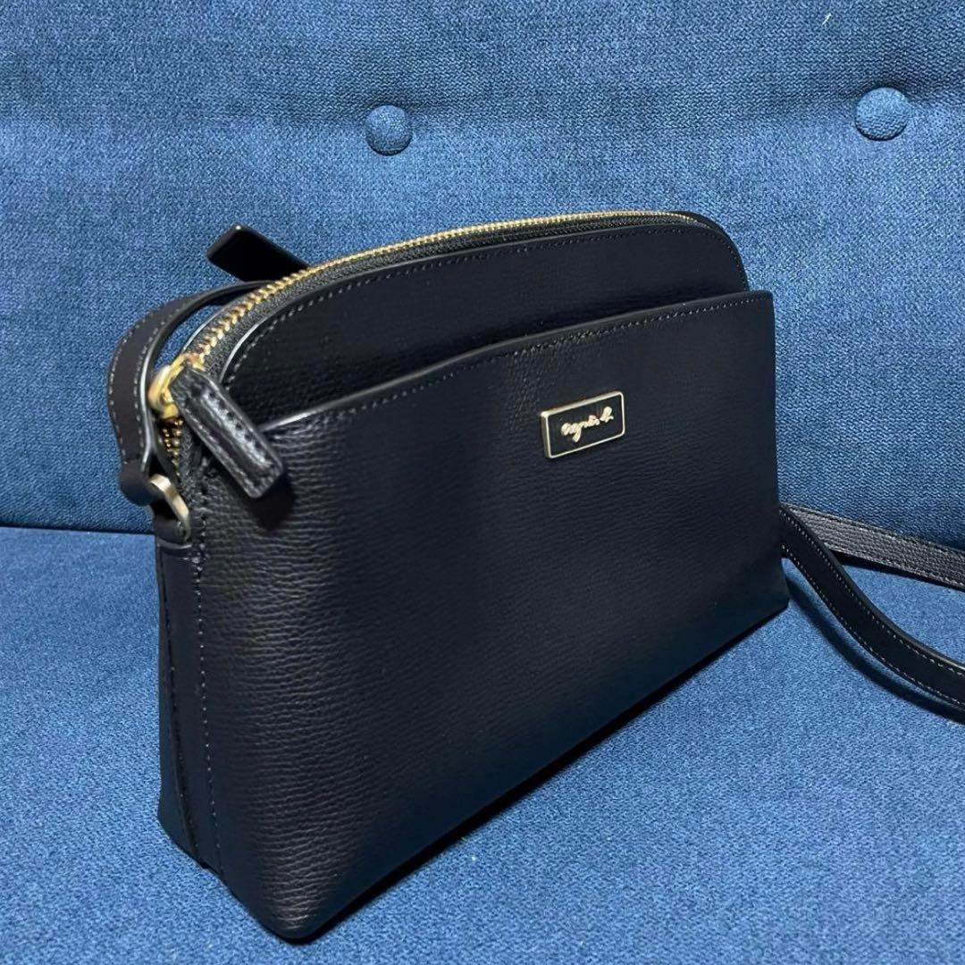 極美品 agnes b アニエスベー QAS02Z－03 ショルダー バッグ 黒