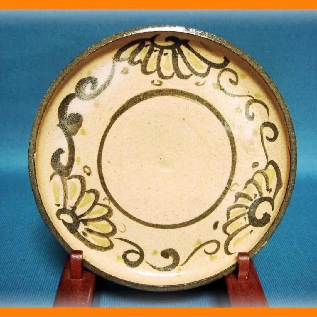 412『瀬戸 花唐草文 皿』　/骨董品 古美術 古道具 アンティーク
