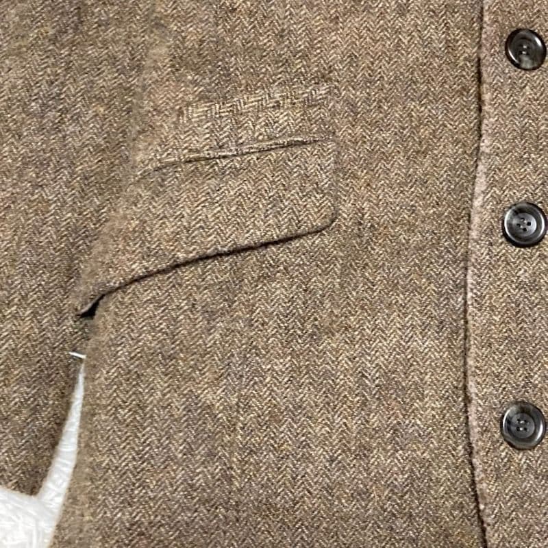 Pas de Calais パドカレ ツイード生地ヘリンボーン チェスターコート