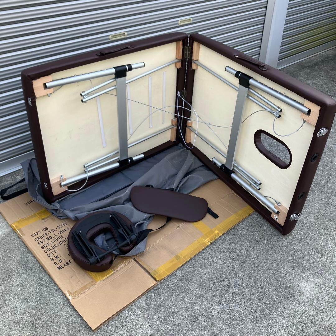 セブンビューティ　折りたたみ式マッサージテーブル　ブラウン