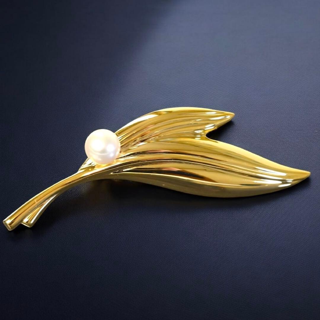 【未使用保管品】ミキモト　アコヤ　パール　本真珠　ブローチ　コサージュ　ゴールド