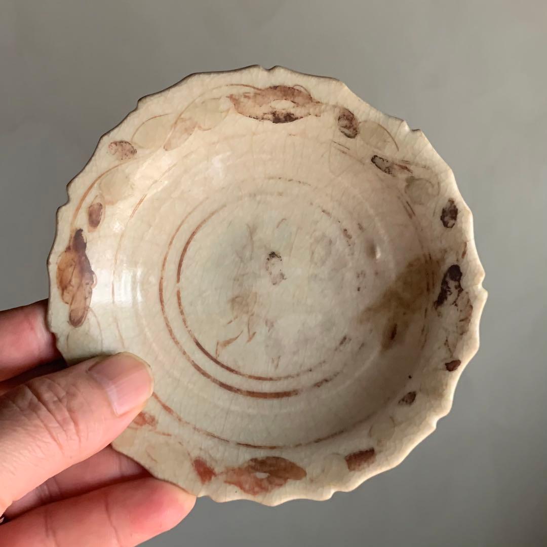 専用 鉄絵 輪花 平盃 小皿 スコタイ 16〜17世紀頃 古美術 古道具