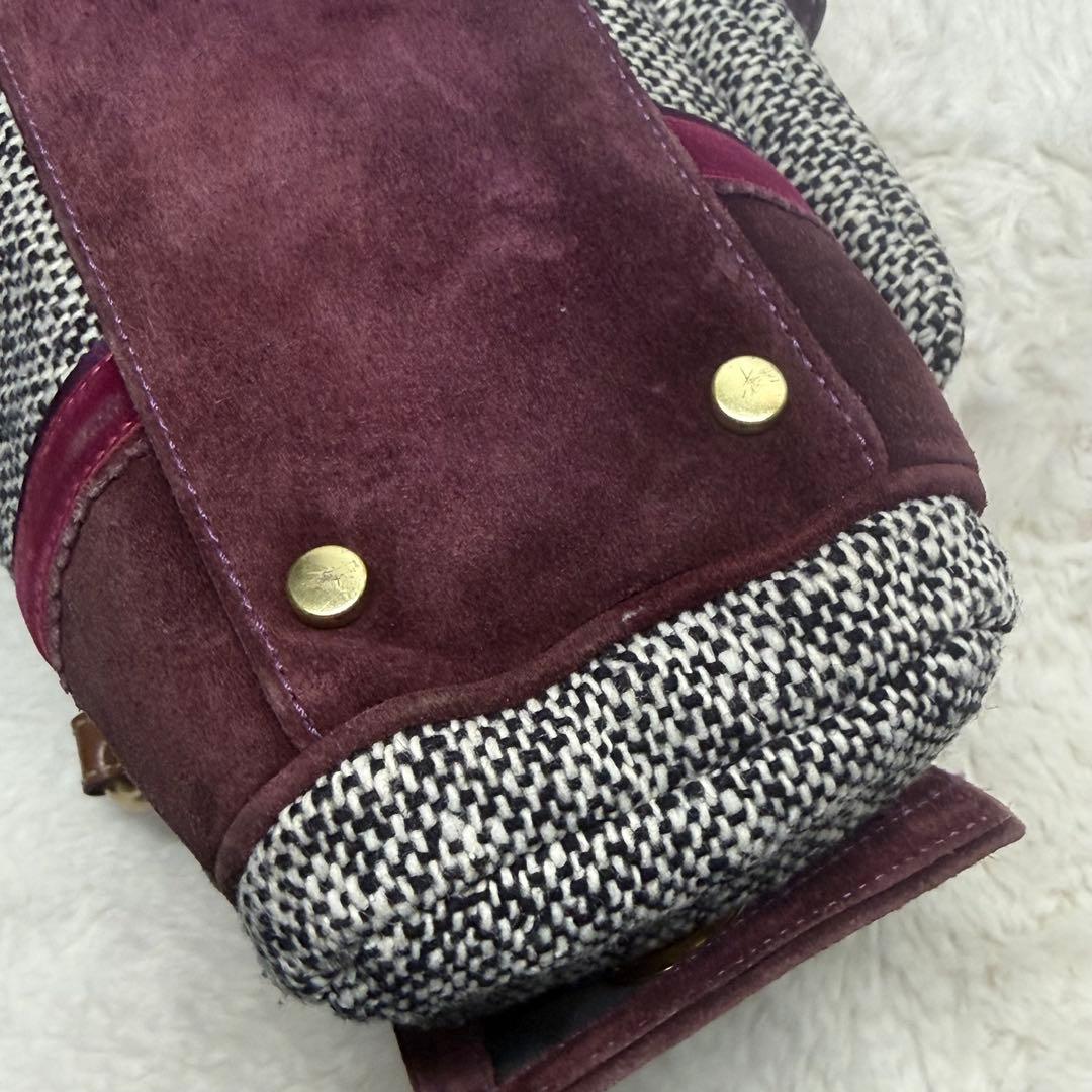 ✨️極美品✨️コーチ スエード ソーホー ターンロック ハンドバッグ ツイード 金具