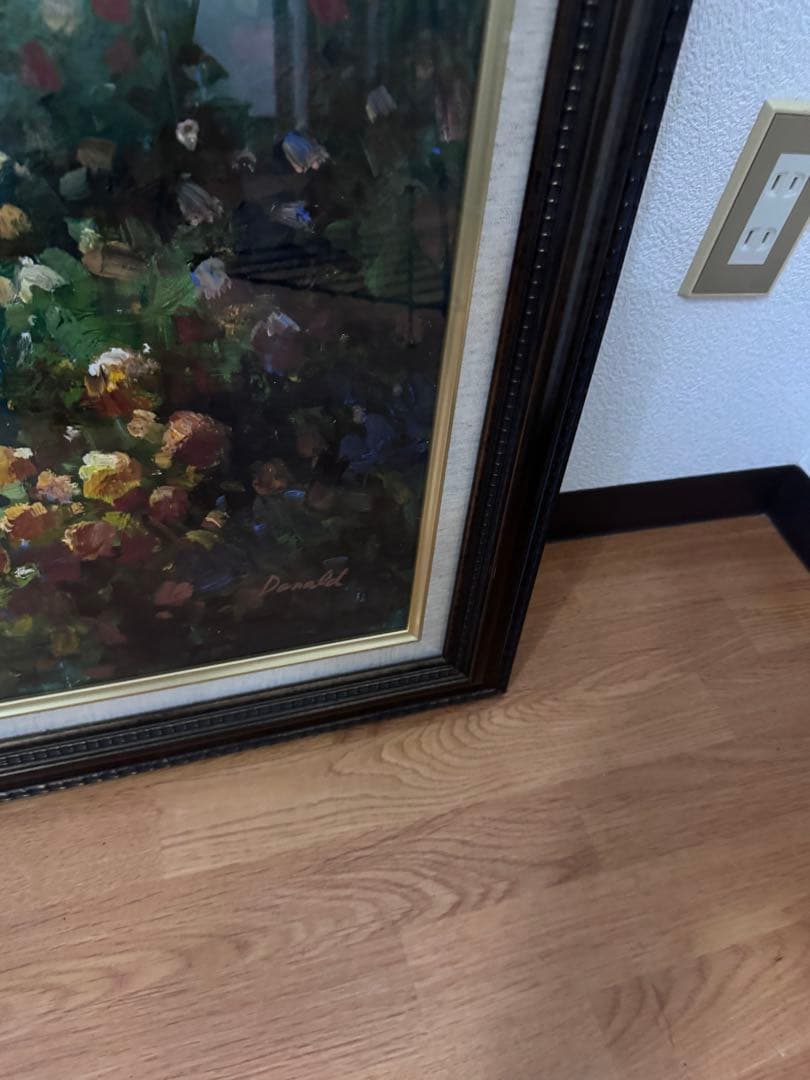 Donald’s 作　風景画 ドアと庭の油彩画