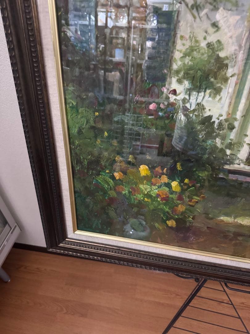 Donald’s 作　風景画 ドアと庭の油彩画