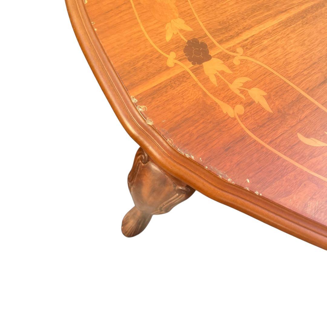 イタリア製　象がんシリーズ リビングテーブル 幅100cm アンティーク　猫脚