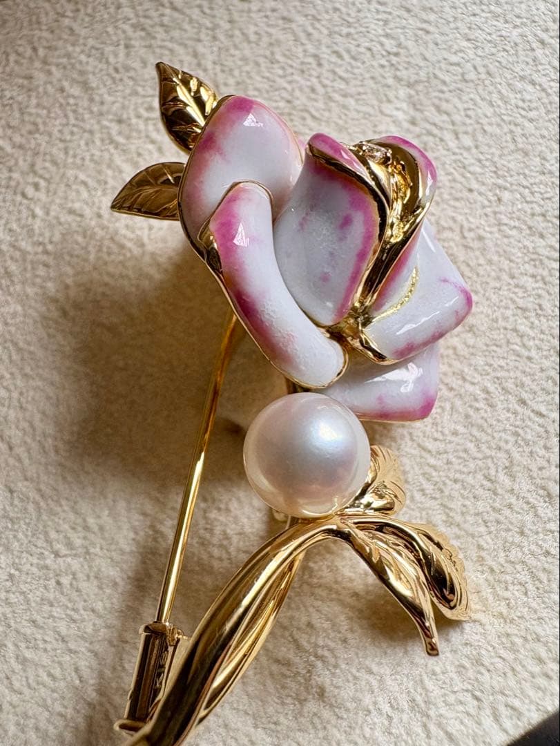 稀少 ミキモト プリンセスグレースコレクション ブローチ K18 パール 極美品