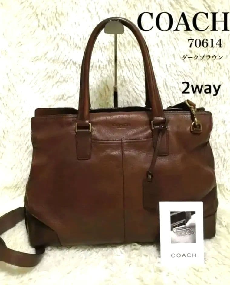 COACH コーチ レザー ビジネスバッグ ショルダー 2way 70614