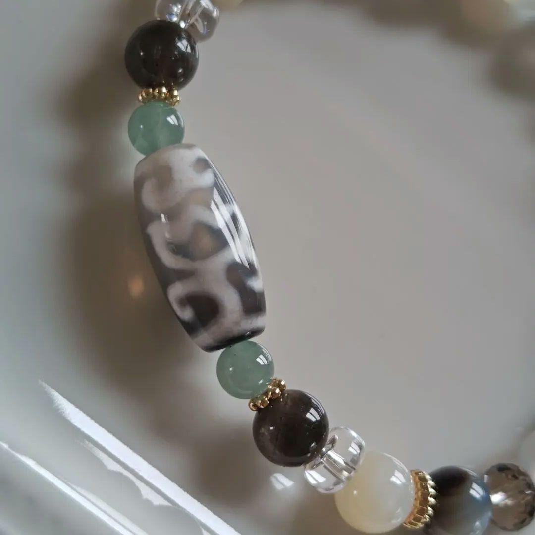 専用です♡レアバイカラー水蓮花天珠、黒蝶貝、白蝶貝、グアテマラ産翡翠、スキャポラ