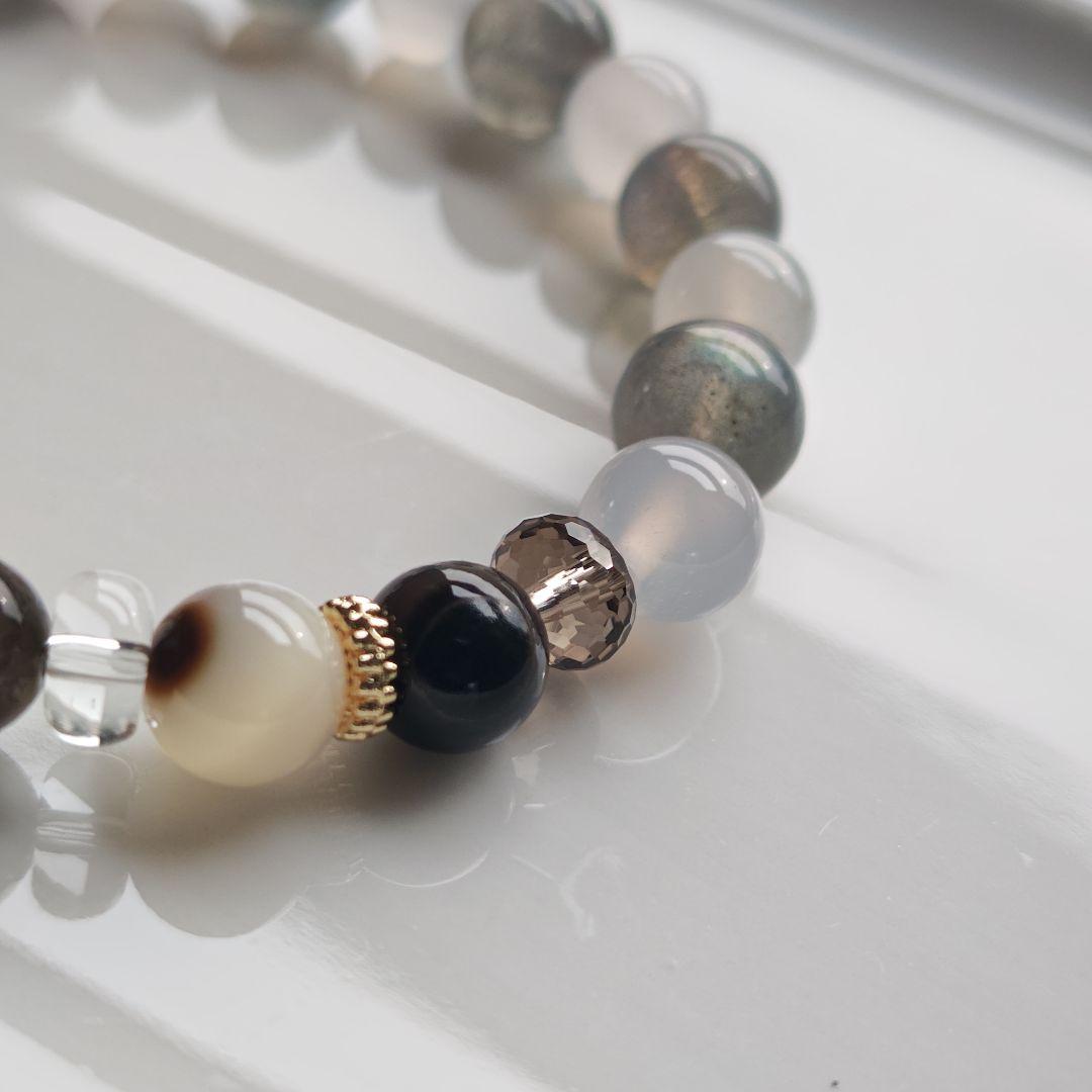 専用です♡レアバイカラー水蓮花天珠、黒蝶貝、白蝶貝、グアテマラ産翡翠、スキャポラ