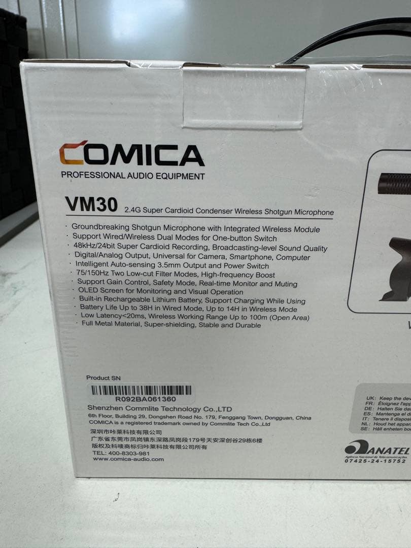 2.4Gスーパーカーディオイドコンデンサーワイヤレスショットガンマイク VM30